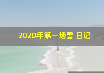 2020年第一场雪 日记